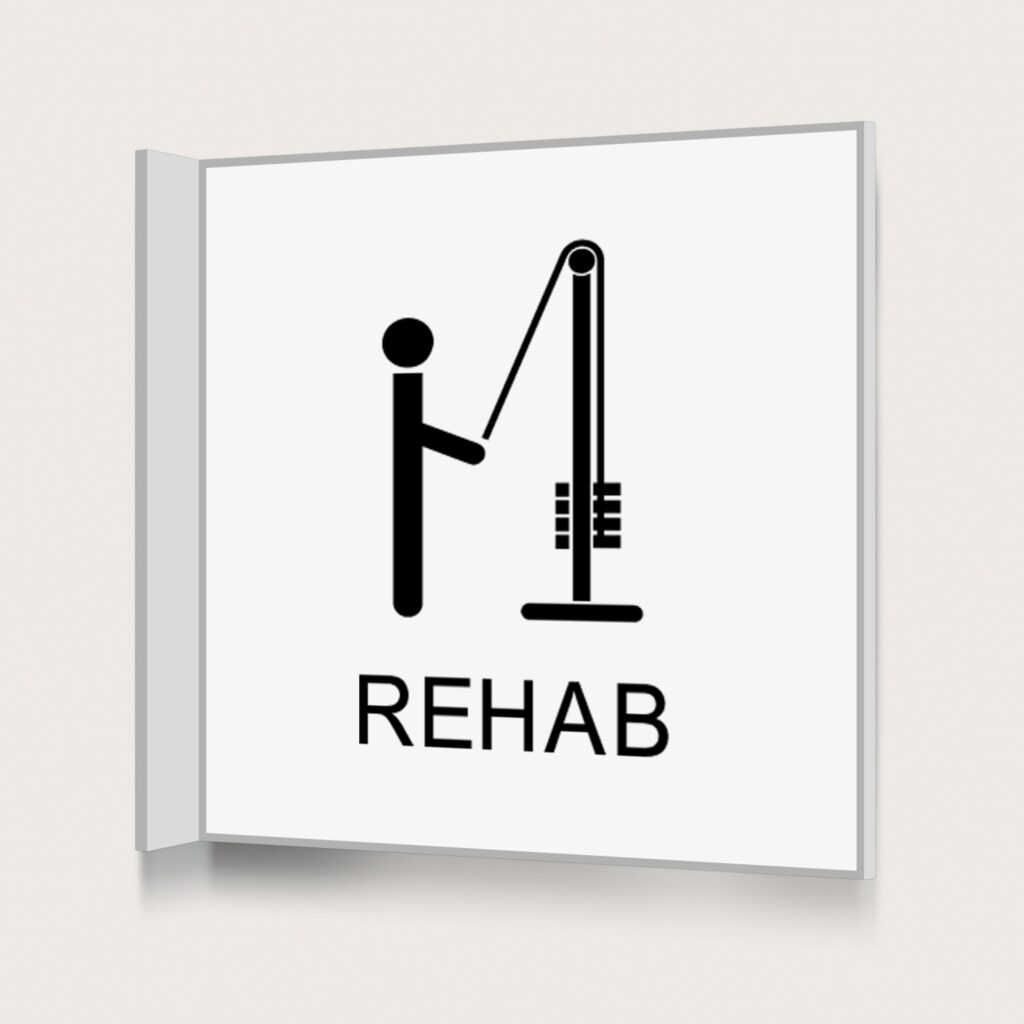 Flaggskylt Rehab Vit 150 x 150 mm