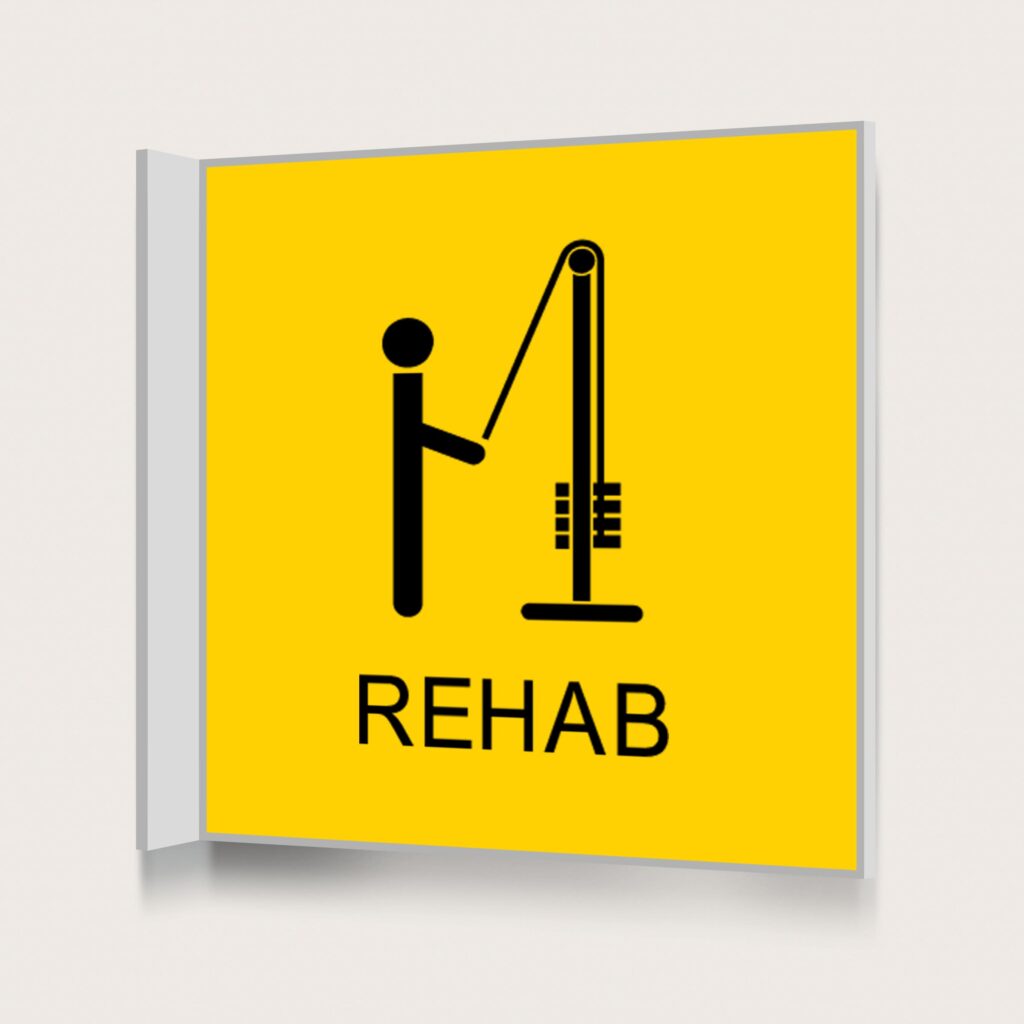 Flaggskylt Rehab Gul 150 x 150 mm