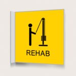 Flaggskylt Rehab Gul 150 x 150 mm