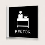 Flaggskylt Rektor Svart 150 x 150 mm