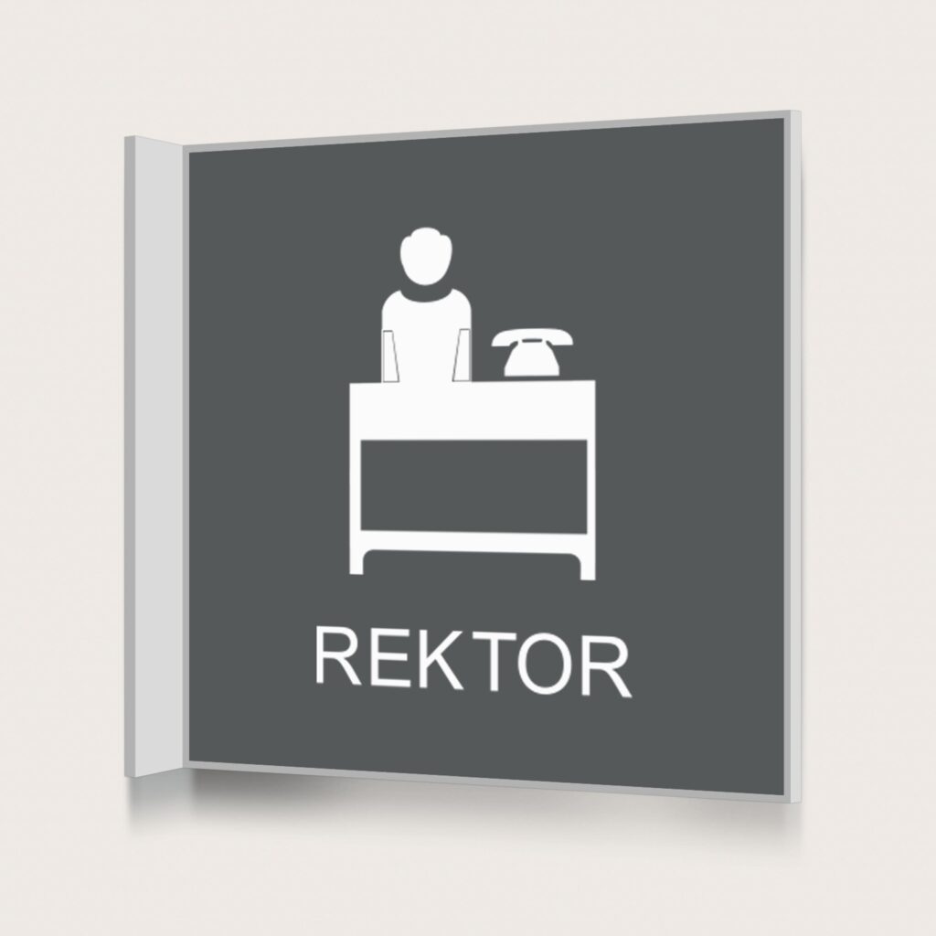 Flaggskylt Rektor Charcoal 150 x 150 mm