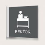 Flaggskylt Rektor Charcoal 150 x 150 mm