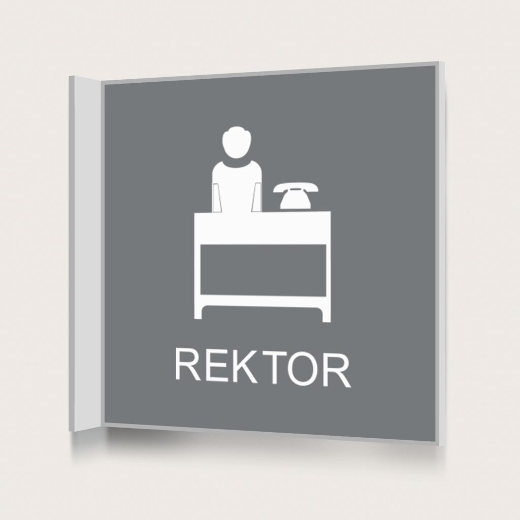 Flaggskylt Rektor Grå 150 x 150 mm
