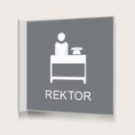 Flaggskylt Rektor Grå 150 x 150 mm