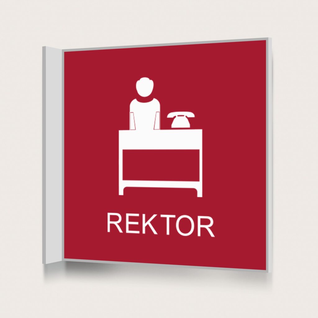Flaggskylt Rektor Röd 150 x 150 mm