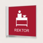 Flaggskylt Rektor Röd 150 x 150 mm