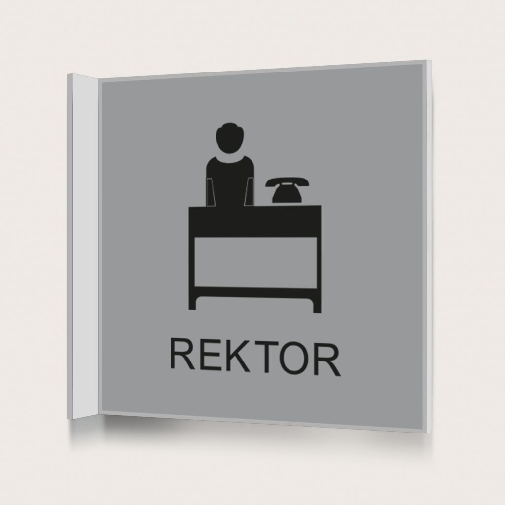 Flaggskylt Rektor Silver 150 x 150 mm