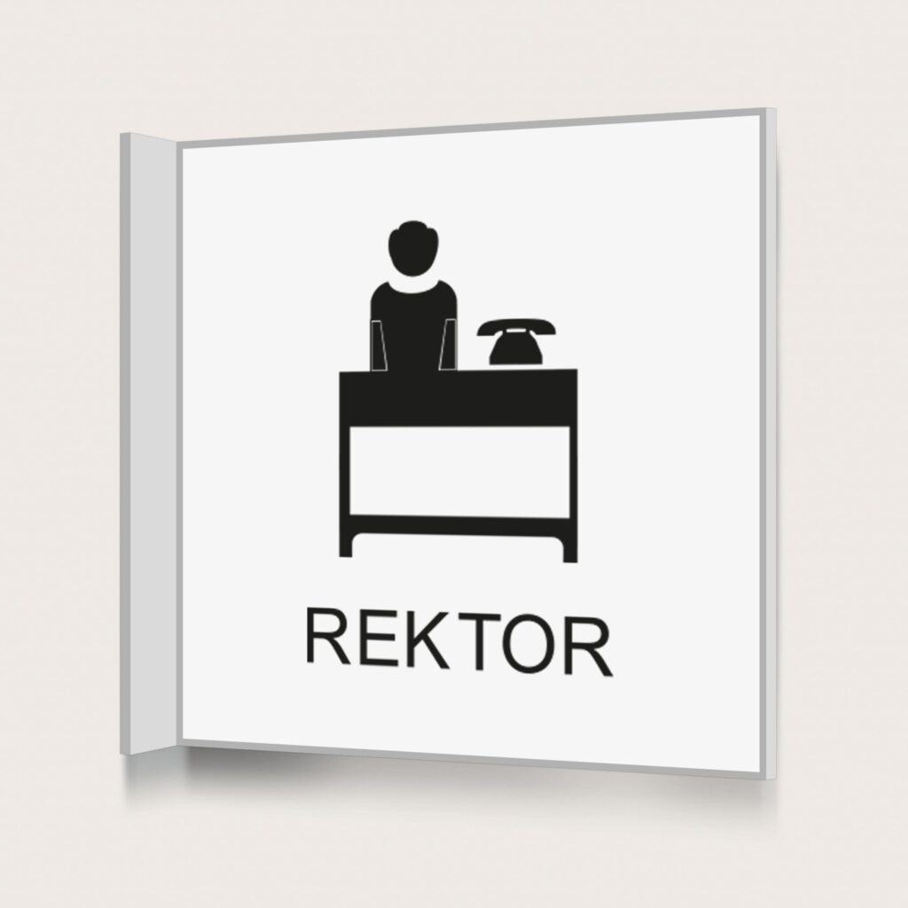 Flaggskylt Rektor Vit 150 x 150 mm