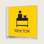 Flaggskylt Rektor Gul 150 x 150 mm