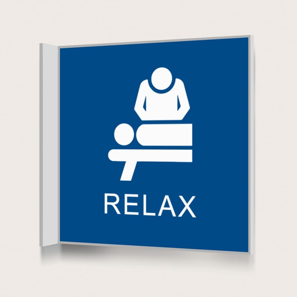 Flaggskylt Relax Blå 150 x 150 mm