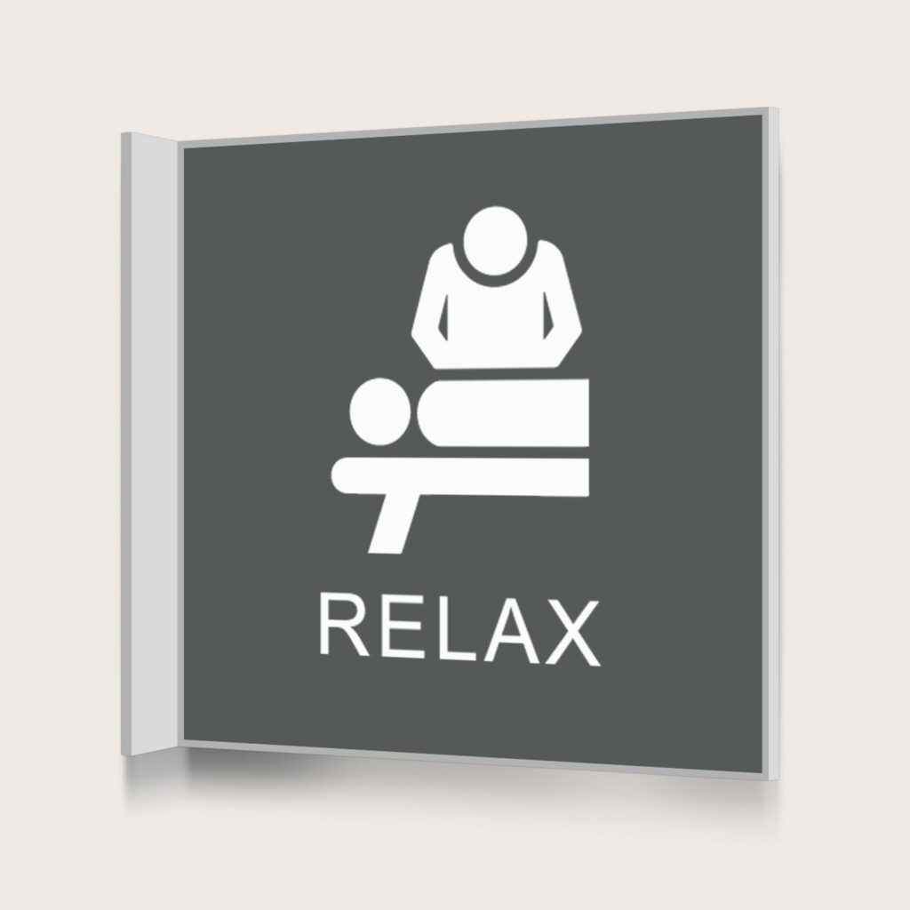 Flaggskylt Relax Charcoal 150 x 150 mm