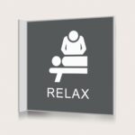 Flaggskylt Relax Charcoal 150 x 150 mm