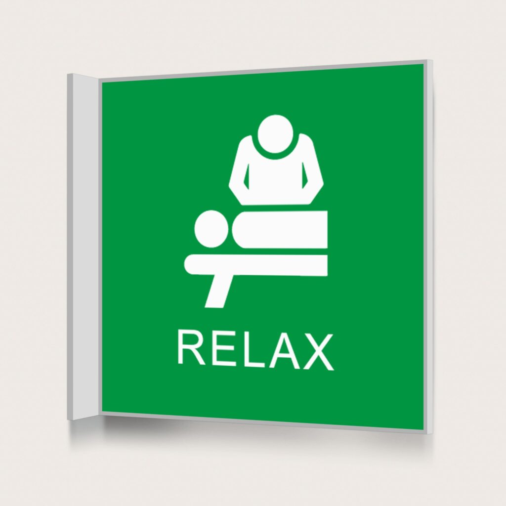 Flaggskylt Relax Grön 150 x 150 mm