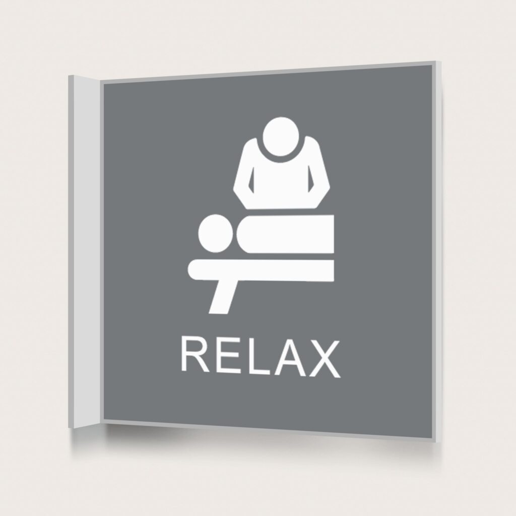 Flaggskylt Relax Grå 150 x 150 mm