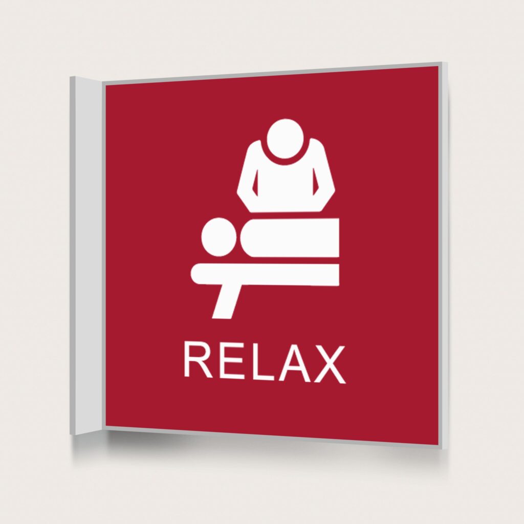 Flaggskylt Relax Röd 150 x 150 mm