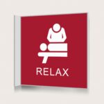 Flaggskylt Relax Röd 150 x 150 mm