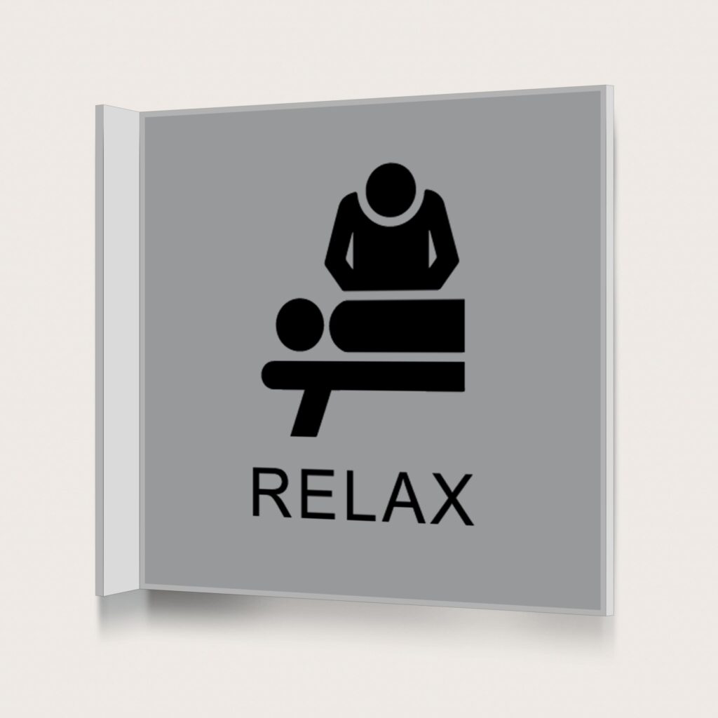 Flaggskylt Relax Silver 150 x 150 mm
