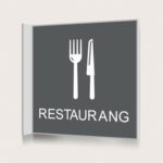 Flaggskylt Restaurang Charcoal 150 x 150 mm