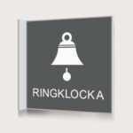 Flaggskylt Ringklocka Charcoal 150 x 150 mm