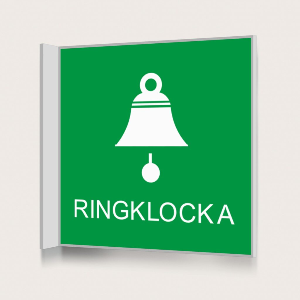 Flaggskylt Ringklocka Grön 150 x 150 mm