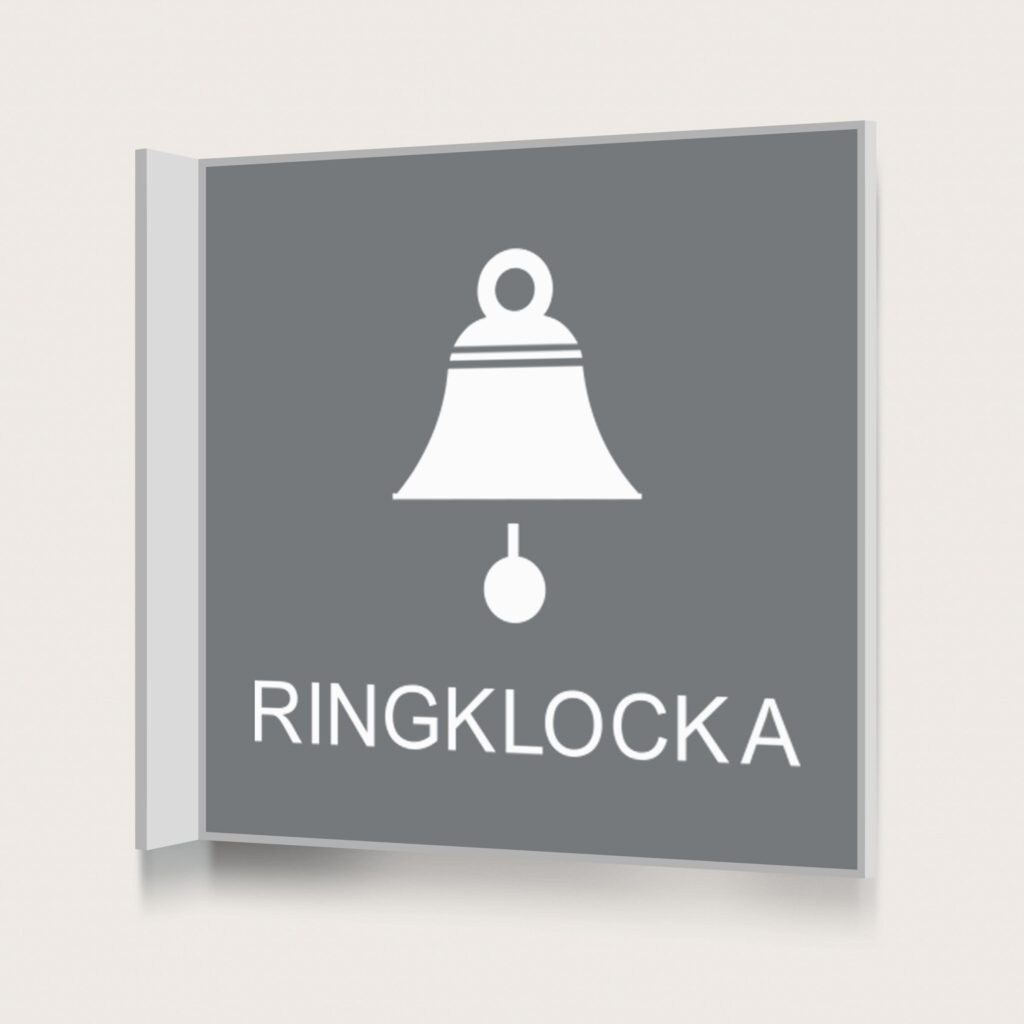 Flaggskylt Ringklocka Grå 150 x 150 mm