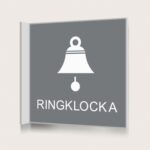 Flaggskylt Ringklocka Grå 150 x 150 mm