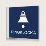 Flaggskylt Ringklocka Mörkblå 150 x 150 mm