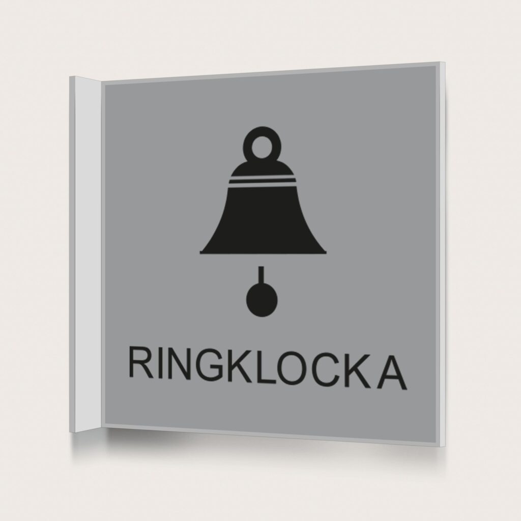 Flaggskylt Ringklocka Silver 150 x 150 mm