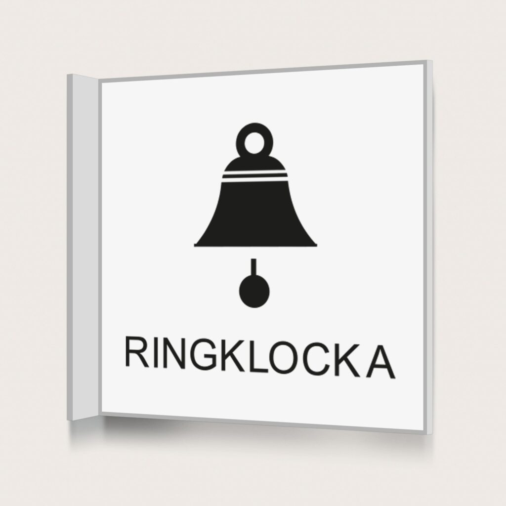 Flaggskylt Ringklocka Vit 150 x 150 mm