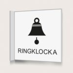 Flaggskylt Ringklocka Vit 150 x 150 mm
