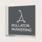 Flaggskylt Rollatorparkering Charcoal 150 x 150 mm