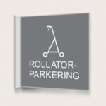 Flaggskylt Rollatorparkering Grå 150 x 150 mm