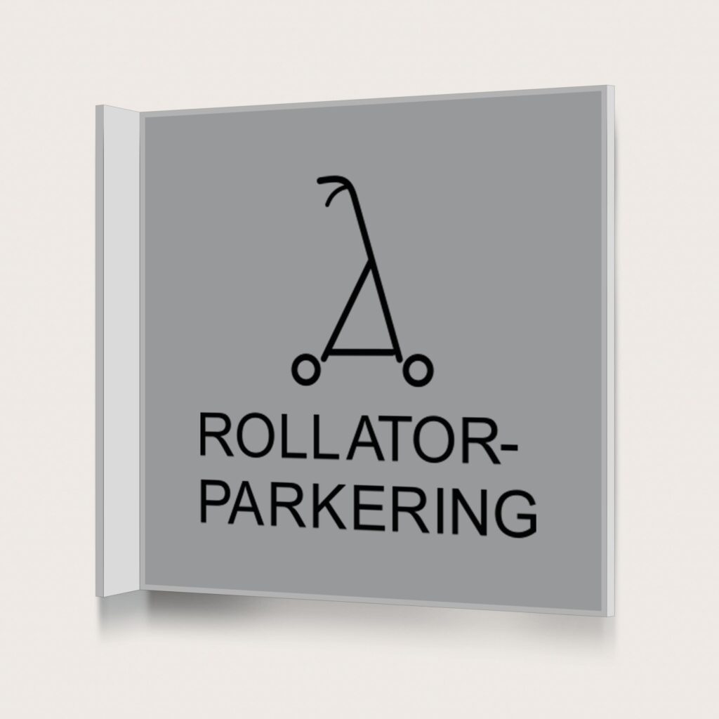 Flaggskylt Rollatorparkering Silver 150 x 150 mm