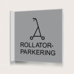 Flaggskylt Rollatorparkering Silver 150 x 150 mm