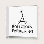 Flaggskylt Rollatorparkering Vit 150 x 150 mm