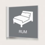 Flaggskylt Rum Grå 150 x 150 mm