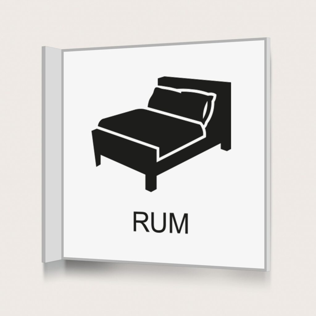 Flaggskylt Rum Vit 150 x 150 mm
