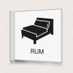 Flaggskylt Rum Vit 150 x 150 mm