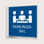 Flaggskylt Samlingssal Blå 150 x 150 mm