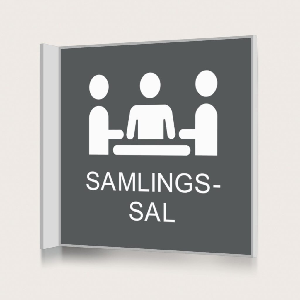 Flaggskylt Samlingssal Charcoal 150 x 150 mm