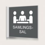 Flaggskylt Samlingssal Charcoal 150 x 150 mm