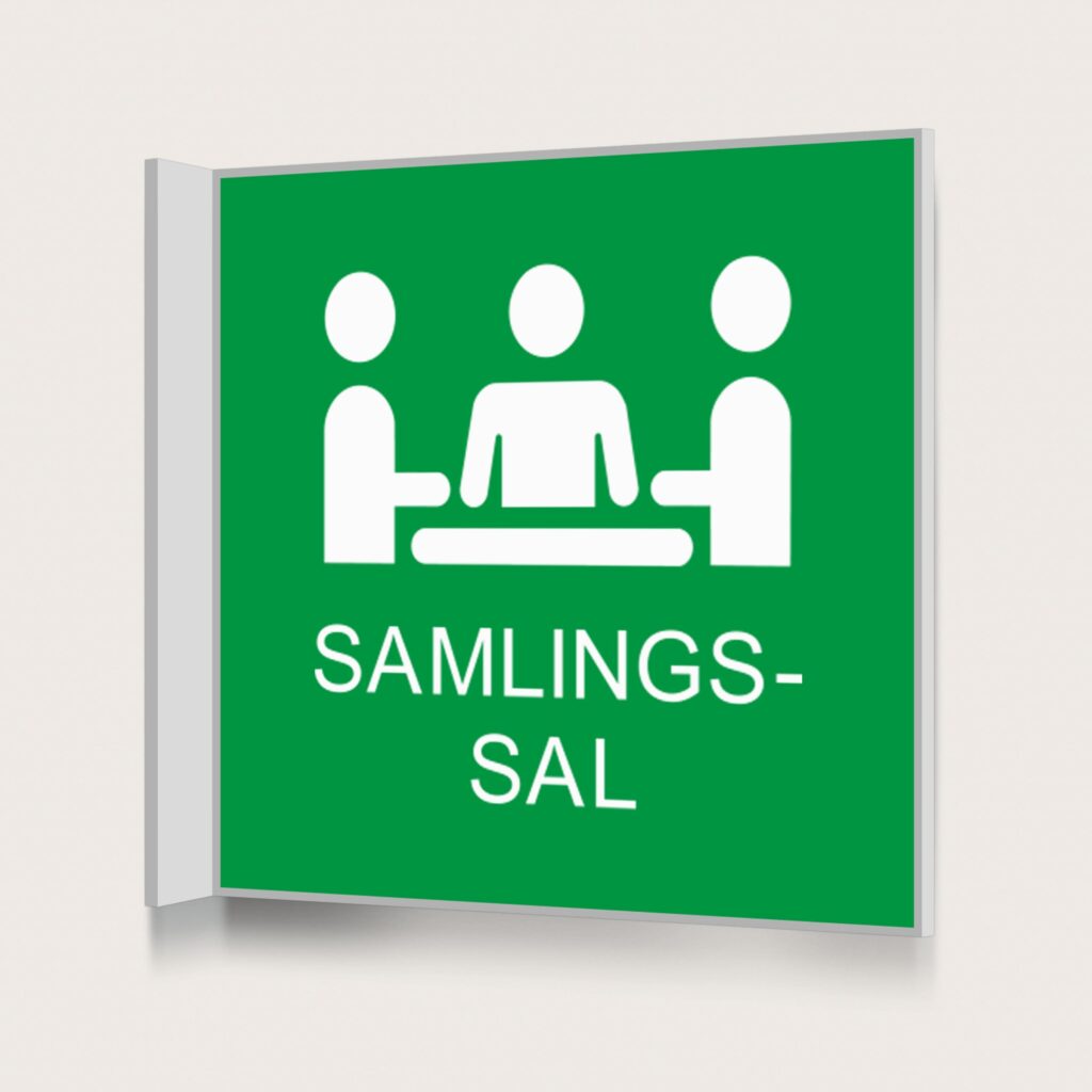 Flaggskylt Samlingssal Grön 150 x 150 mm