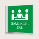 Flaggskylt Samlingssal Grön 150 x 150 mm