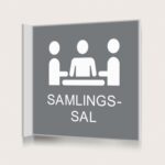 Flaggskylt Samlingssal Grå 150 x 150 mm