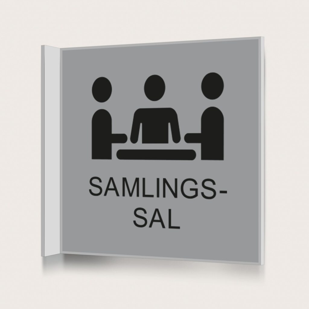 Flaggskylt Samlingssal Silver 150 x 150 mm