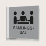 Flaggskylt Samlingssal Silver 150 x 150 mm