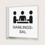 Flaggskylt Samlingssal Vit 150 x 150 mm