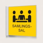 Flaggskylt Samlingssal Gul 150 x 150 mm