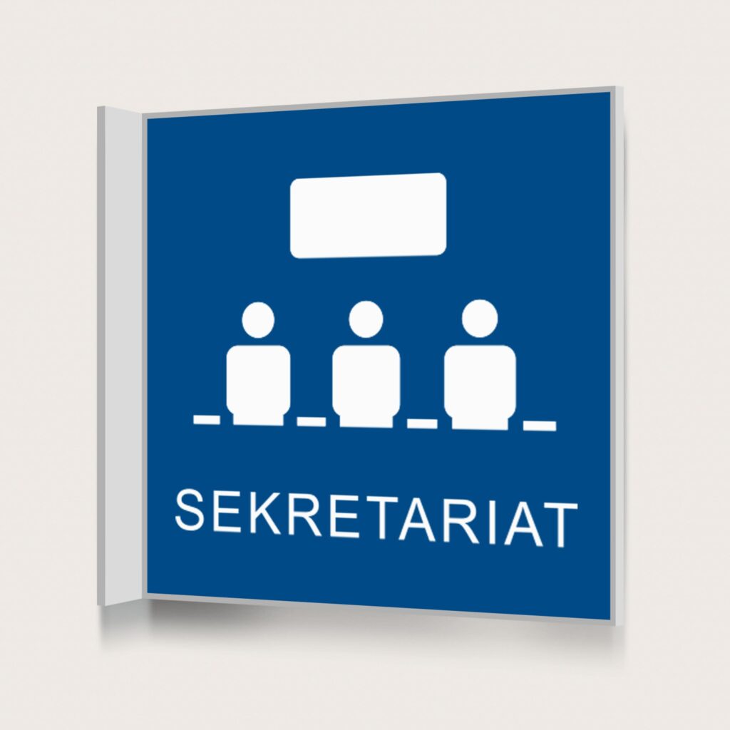 Flaggskylt Sekretariat Blå 150 x 150 mm