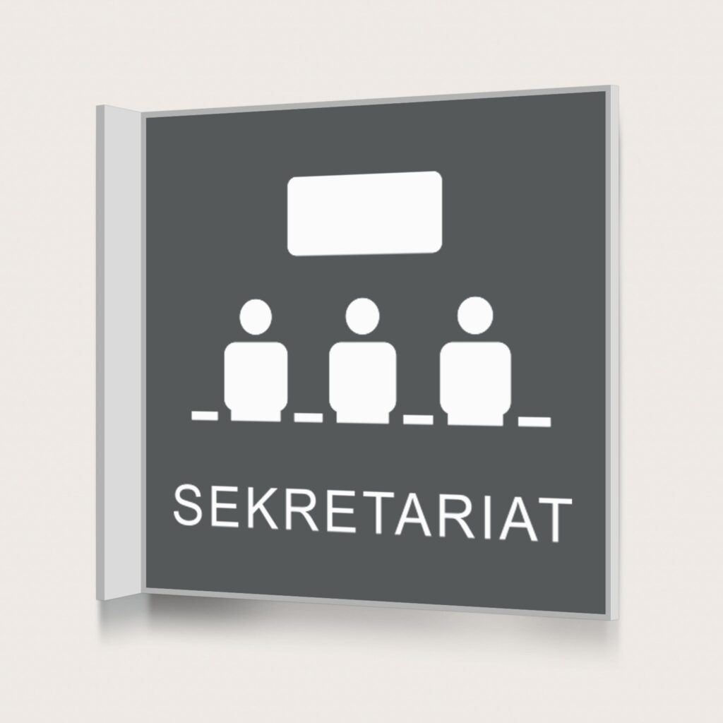 Flaggskylt Sekretariat Charcoal 150 x 150 mm